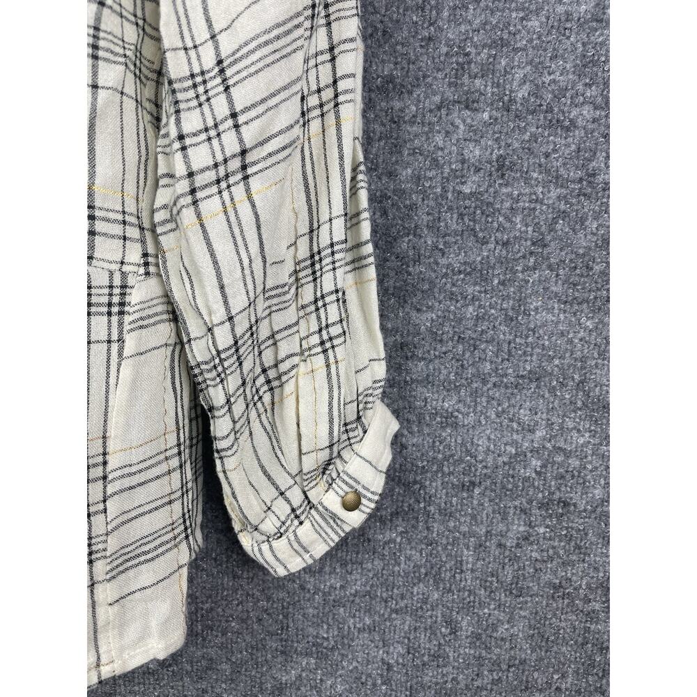 Anthropologie Darlene Plaid Peasant Blouse Women’s Size M Lightweight Wool Blend - Picture 10 of 10